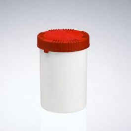 Pot plastique vissant blanc avec couvercle inviolable
